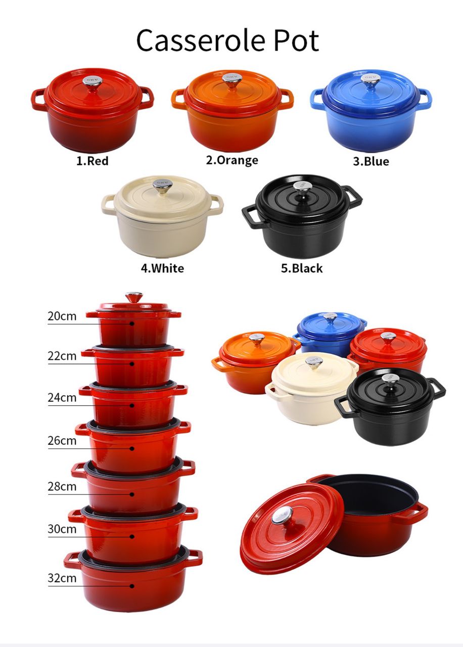 2 pieces Enamel Cast Iron Pot